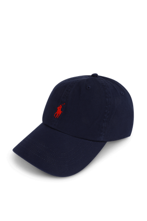 כובע בייסבול כחול עם לוגו רקום אדום POLO RALPH LAUREN