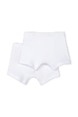 תמונה אחורית של גילאי 3-8 מארז שני זוגות בוקסרים לבנים
