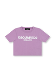 גילאי 4-16 חולצת לוגו בגוון סגול DSQUARED2 KIDS