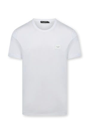 Logo Patch T-Shirt in White DOLCE & GABBANA