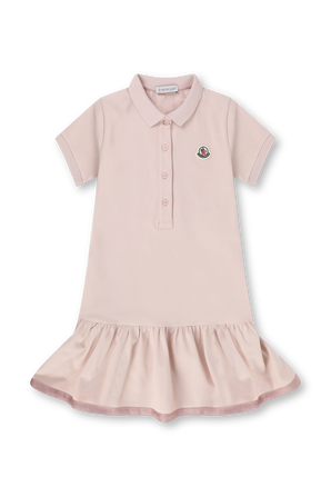 גילאי 4-6 שמלת פולו ורודה עם לוגו רקום MONCLER KIDS