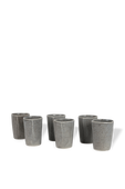תמונה אחורית של סט שש כוסות קורטאדו מקרמיקה בגוון אפור