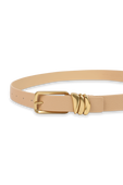 חגורת עור בגוון ניוד עם אבזם זהב BOTTEGA VENETA
