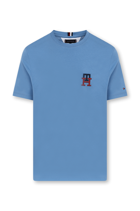 חולצת טי מכותנה עם לוגו מונוגרמי TOMMY HILFIGER