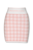 Towel Gingham Mini Skirt in Pink ALEXANDER WANG