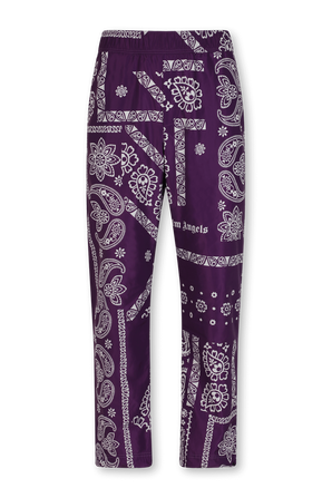 מכנסיים ארוכים עם הדפס בנדנה רטרו בגווני סגול ולבן PALM ANGELS