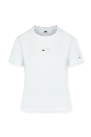 חולצת טי לבנה עם לוגו פאץ' TOMMY HILFIGER