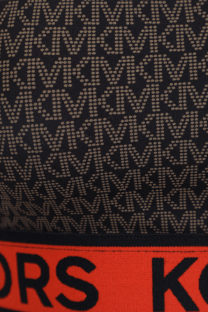 חזיית ספורט עם הדפס לוגומאני בגווני חום ואדום MICHAEL KORS