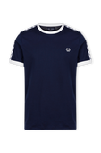 Taped Ringer Tee in Carbon Blue FRED PERRY