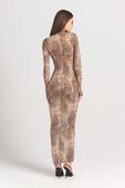 תמונת דוגמן אחורית של MOCK NECK L/S LONG DRESS