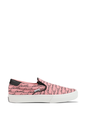 Jump Serve Slip Canvas Print Sneakers in Pink LACOSTE