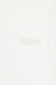 גילאי 2-5 חולצת מלמלה לבנה עם לוגו CHLOE KIDS