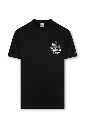 חולצת טי שחורה עם לוגו מצויר TOMMY HILFIGER