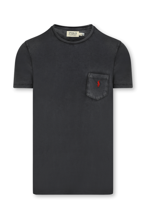 חולצת טי שחורה במראה דהוי POLO RALPH LAUREN