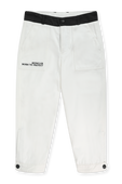 גילאי 4-6 מכנסי סקי לבנים עם לוגו MONCLER KIDS