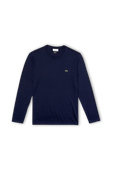 Navy Blue Crew Neck Pima Cotton Jersey T-shirt LACOSTE
