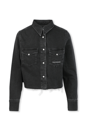 חולצת דנים קרופ בשטיפה כהה CALVIN KLEIN