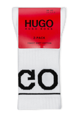 מארז שלושה זוגות גרביים לבנים עם לוגו מהופך HUGO
