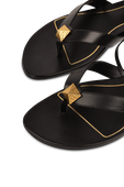 Strappy Flat Sandals in Black VALENTINO GARAVANI