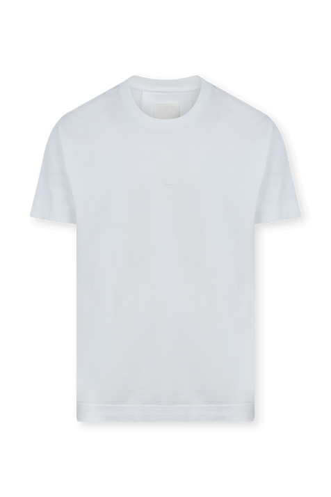 חולצת לוגו רקום לבנה