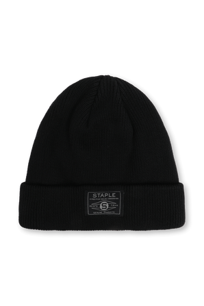 כובע גרב עם תגית ממותגת בגוון שחור STAPLE