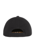 כובע בייסבול בשחור עם לוגו רקום בלבן BURBERRY