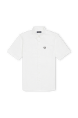 חולצת פולו לבנה עם שרוולים קצרים FRED PERRY