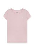 גילאי 5-6 חולצה טי ורודה עם לוגו רקום POLO RALPH LAUREN KIDS