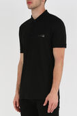 חולצת פולו שחורה עם לוגו מטאלי BOSS