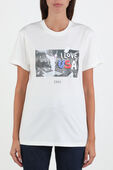 תמונת דוגמן קידמית של USA Print Tshirt in White