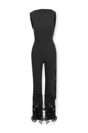 SUPERATTICO- אוברול לוטוס ארוך בצבע שחור THE ATTICO
