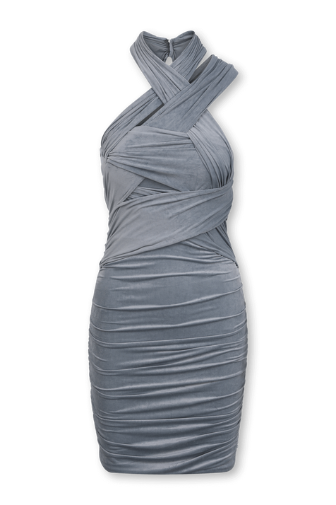 שמלת מיני א-סימטרית מעטפת