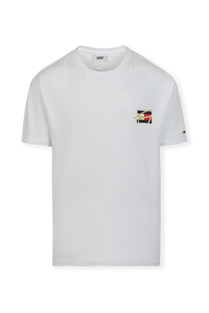 חולצת טי קצרה עם לוגו צידי בגוון לבן TOMMY HILFIGER