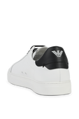 נעלי סניקרס מעור בצבע לבן EMPORIO ARMANI