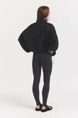 תמונת דוגמן אחורית של BONDED KNIT OVERSIZED MOCK NECK ZIP UP