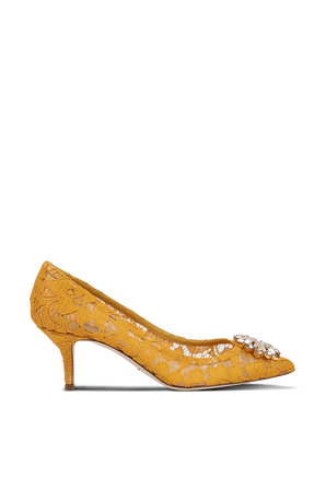 Lace Classic Heels in Yellow DOLCE & GABBANA