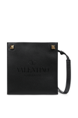 תיק צד מעור עם לוגו בגוון שחור VALENTINO GARAVANI