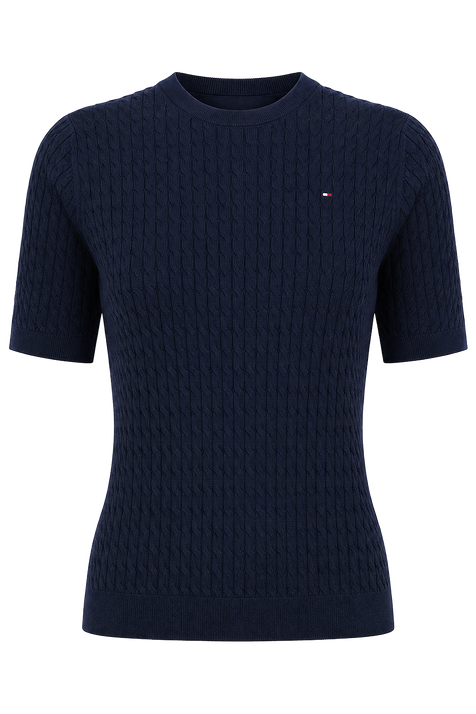 חולצת סריג שרוול קצר TOMMY HILFIGER