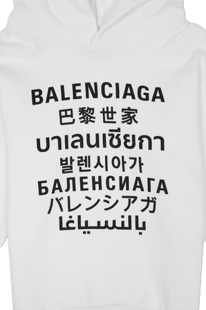 גילאי 2-10 סווטשירט לוגו שפות בלבן BALENCIAGA KIDS