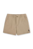 גילאי 5-7 מכנסיים קצרים עם לוגו רקום בגוון קאמל POLO RALPH LAUREN KIDS