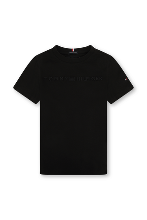 גילאי 8-14 חולצת טי שחורה עם לוגו TOMMY HILFIGER KIDS