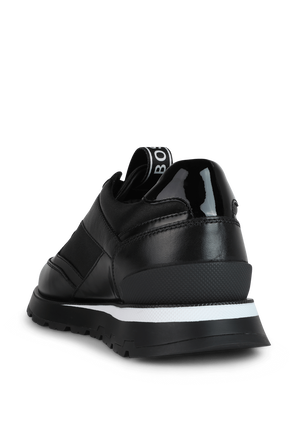 נעלי סניקרס עם לוגוטייפ בגוון שחור  BOSS