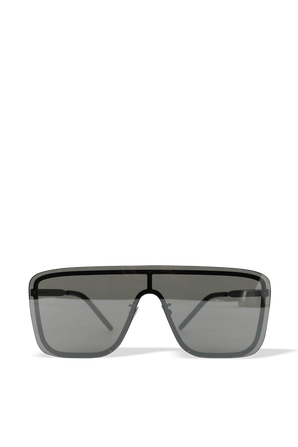 Shield Sunglasses in Silver SAINT LAURENT