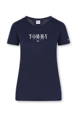 חולצת טי כחולה עם הדפס לוגו TOMMY HILFIGER