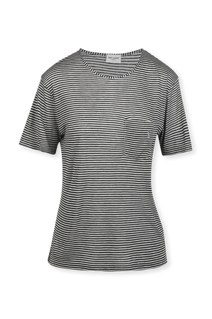 Striped Monogram T-Shirt in Grey