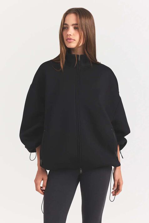 BONDED KNIT OVERSIZED MOCK NECK ZIP UP SKIMS