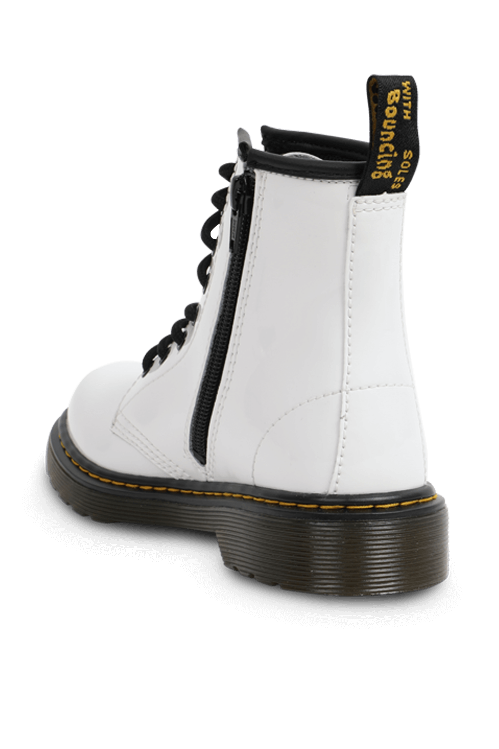 white doc marten boots slip on