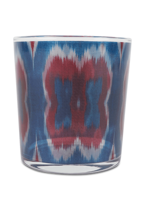 כוס זכוכית עם הדפס גראפי בכחול ואדום LES OTTOMANS