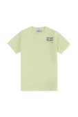 גיל 14 חולצת טי עם לוגו בצבע שמנת STONE ISLAND KIDS