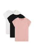 מארז שלוש חולצות בייסיק עם לוגו רקום - גילאי 5-6 POLO RALPH LAUREN KIDS